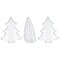 Set of 3 Clear Plastic Christmas Tree Shape Ornaments 4.35 Inches